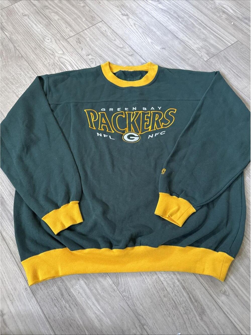 Vintage Lee Sport Green Bay Packers Sweatshirt Mens Adult XL-XXL Green Yellow